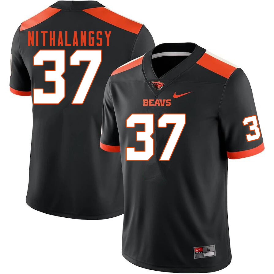 Men #37 Brian Nithalangsy Oregon State Beavers College Football Jerseys Sale-Black